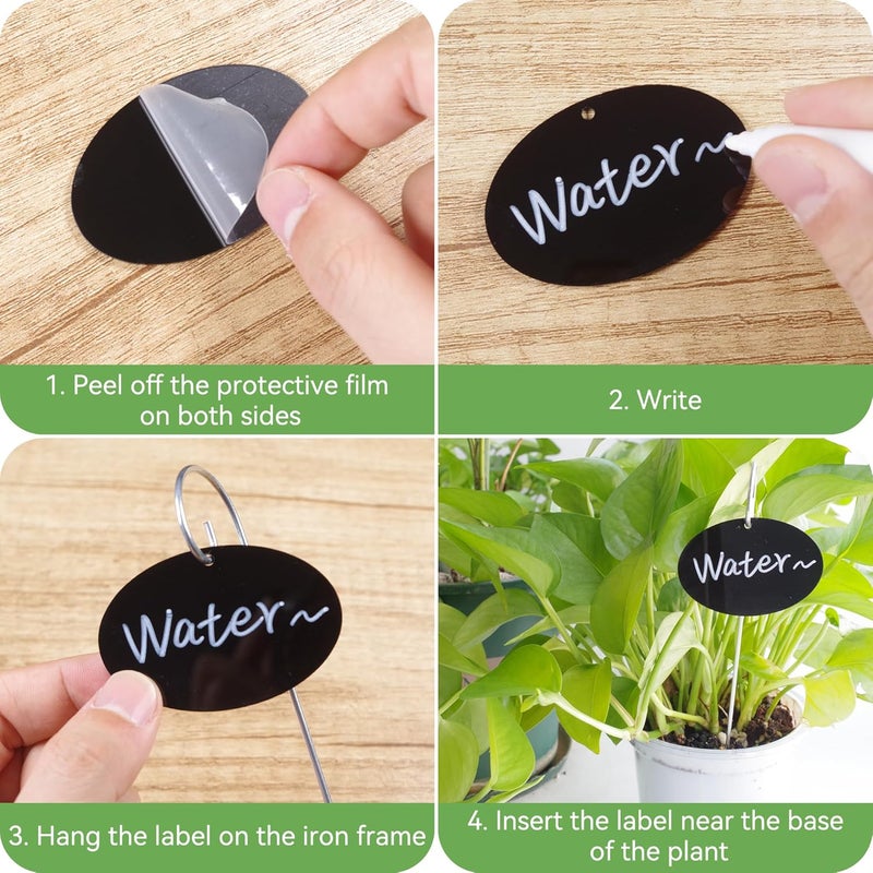 Vcekract Plant Labels, 25 Pcs Acrylic Garden Labels Stakes with Pen, Plant Markers for Outdoor Garden, Plant Tags for Potted Plants, Seed, Flowers - Image 5